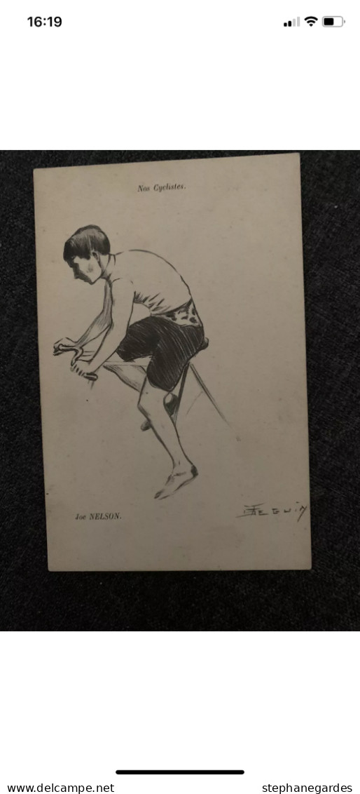 Carte Postale Cycliste Caricature Joe Nelson Dessinateur SEGUIN 1904 - Cyclisme