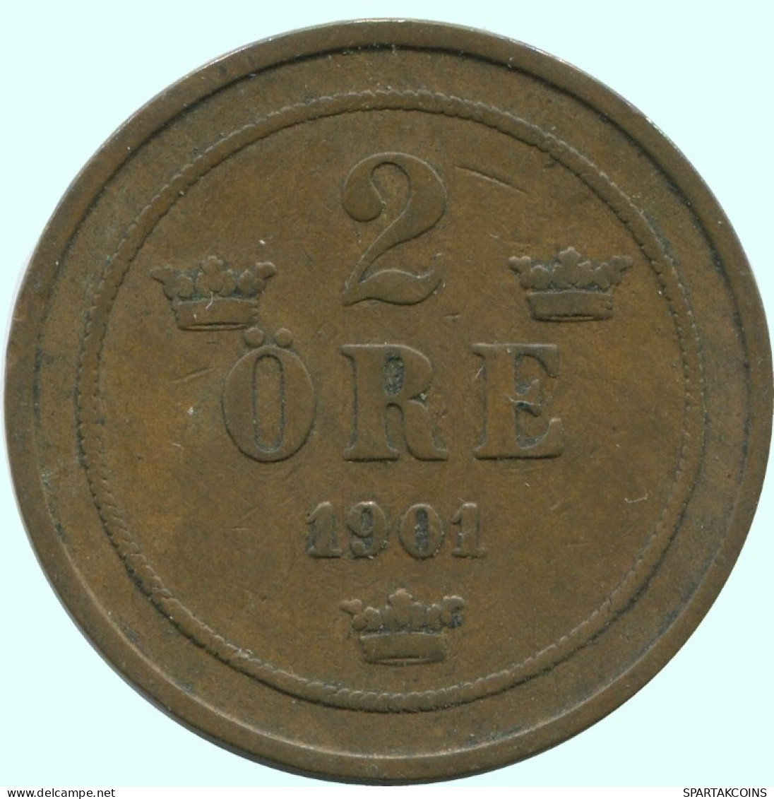2 ORE 1901 SUECIA SWEDEN Moneda #AC919.2.E.A - Suède