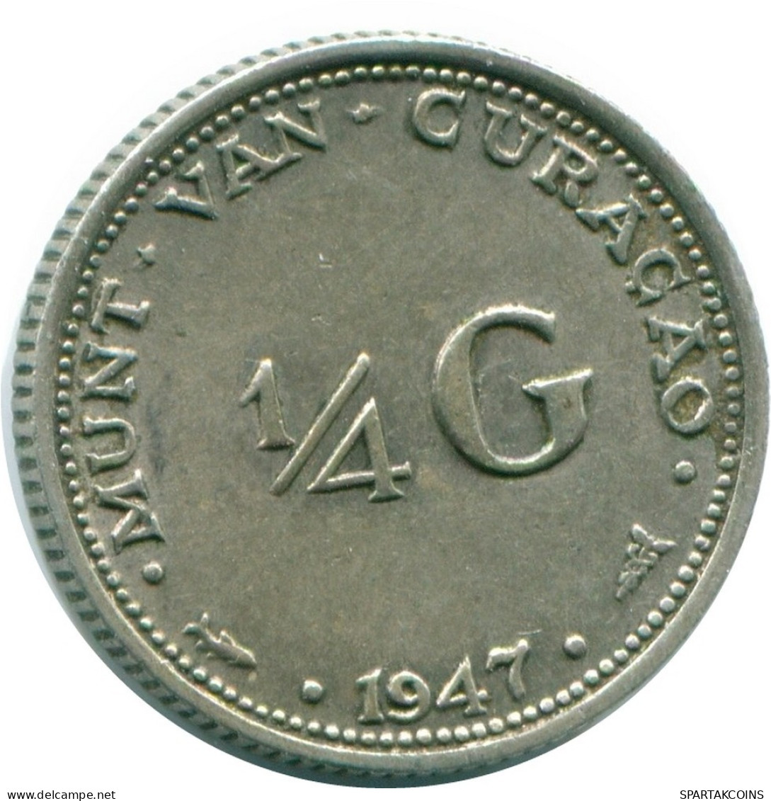 1/4 GULDEN 1947 CURACAO Netherlands SILVER Colonial Coin #NL10833.4.U.A - Curaçao