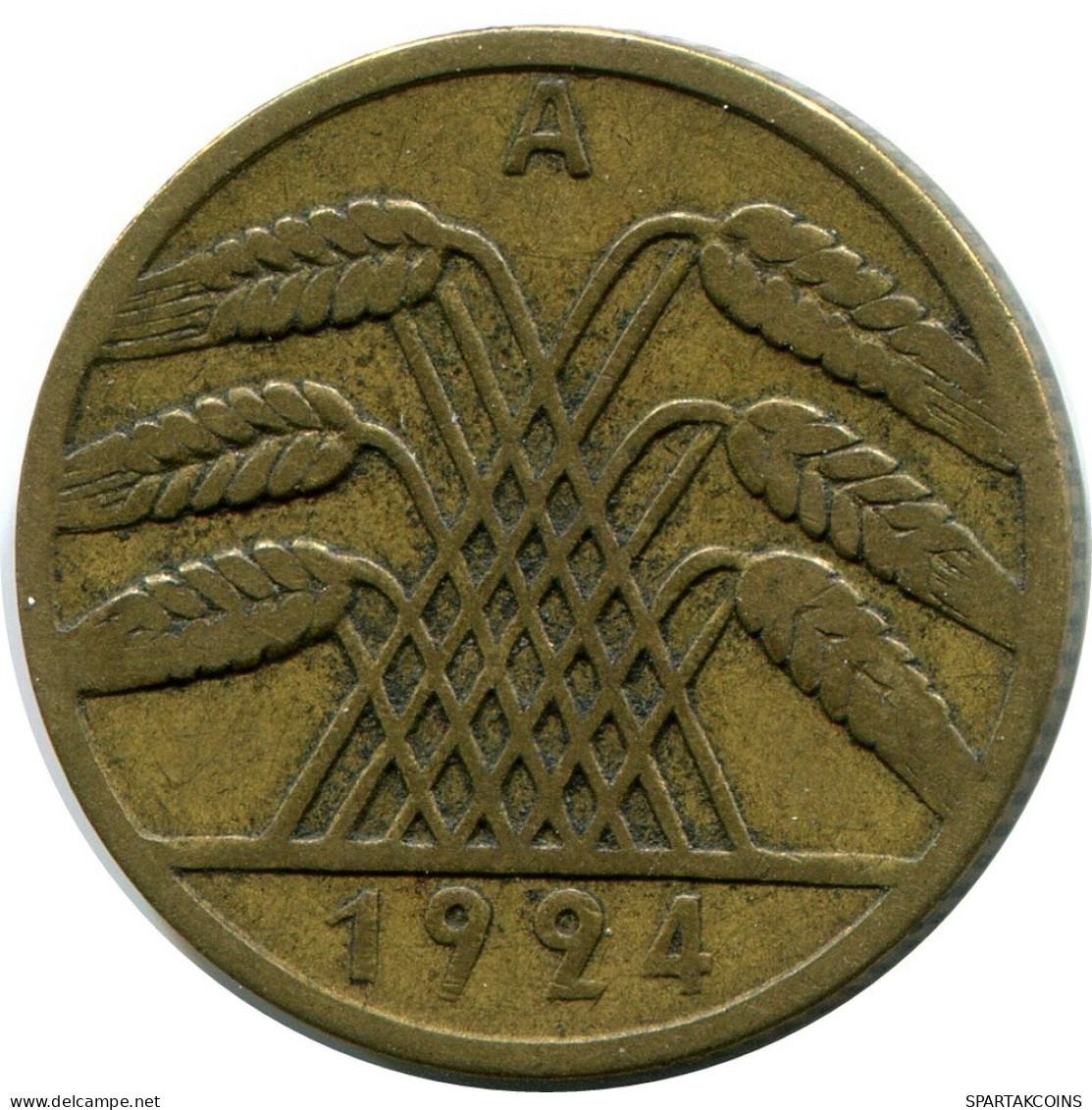 10 RENTENPFENNIG 1924 A DEUTSCHLAND Münze GERMANY #DB931.D.A - 10 Rentenpfennig & 10 Reichspfennig