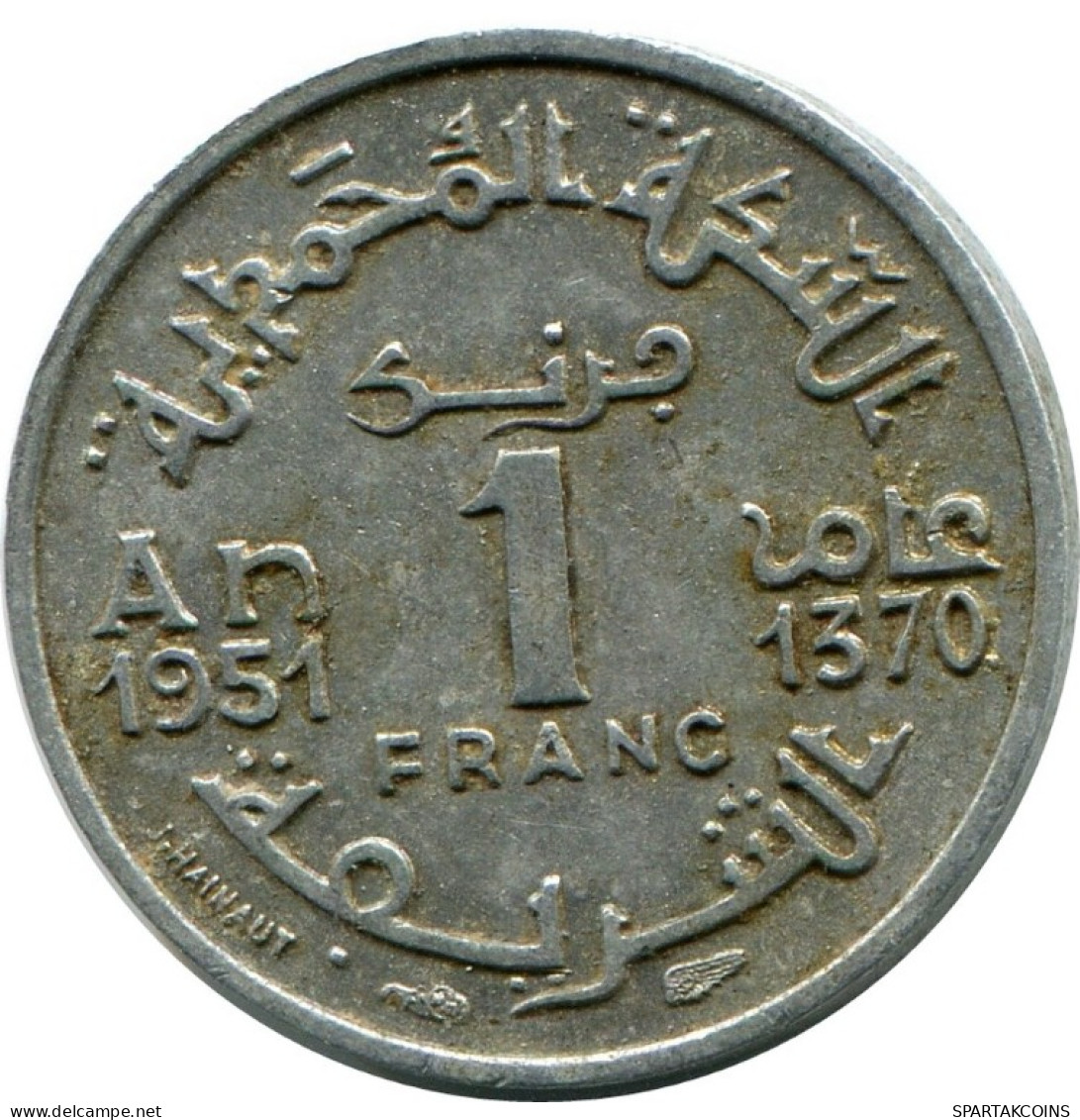 1 FRANC 1951 MARRUECOS MOROCCO Islámico Moneda #AH701.3.E.A - Morocco