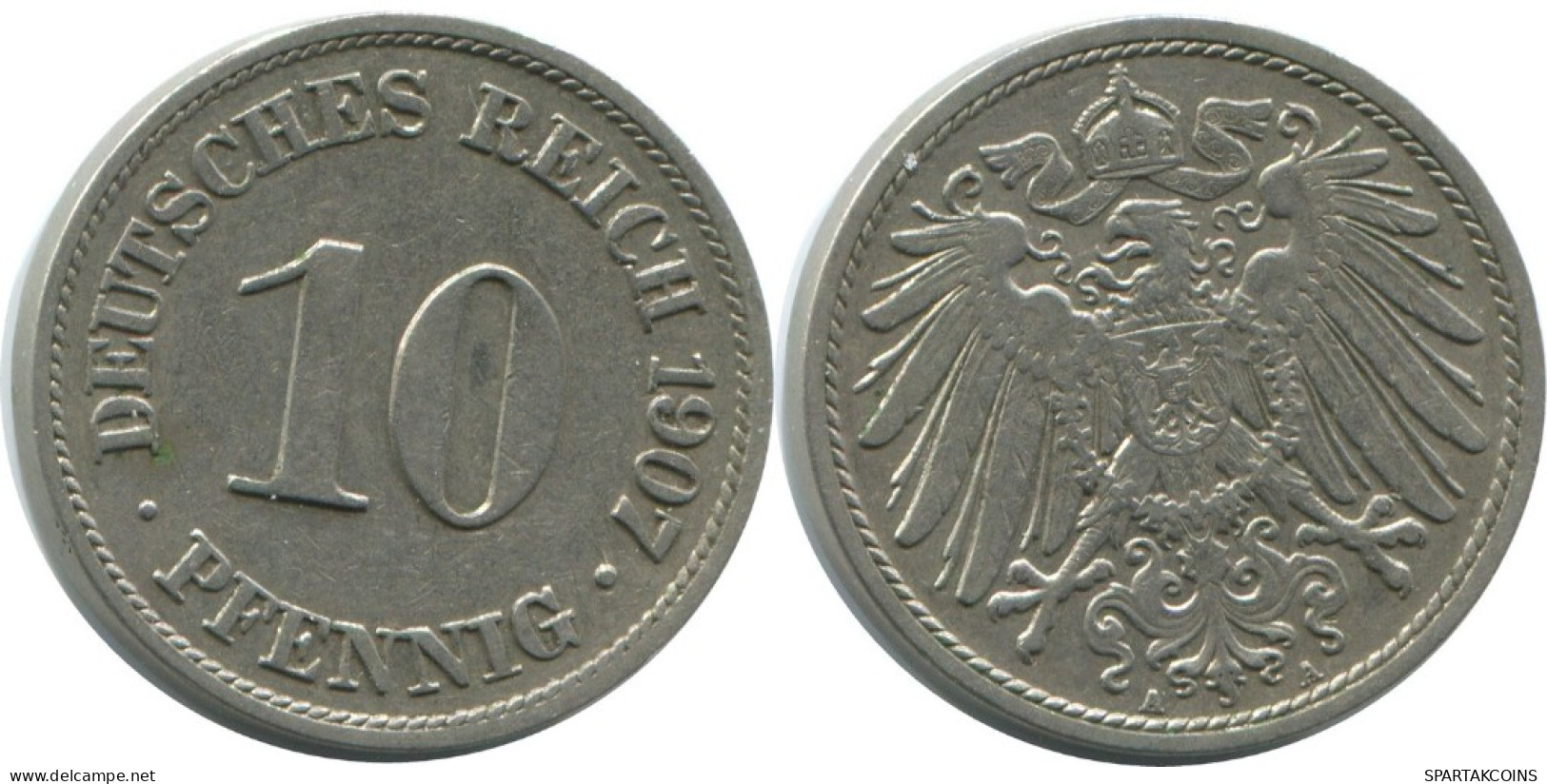 10 PFENNIG 1907 A DEUTSCHLAND Münze GERMANY #AE494.D.A - 10 Pfennig