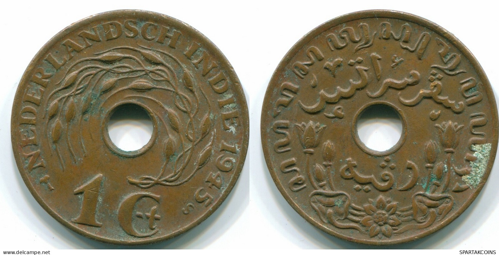 1 CENT 1945 S INDIAS ORIENTALES DE LOS PAÍSES BAJOS INDONESIA Bronze #S10379.E.A - Niederländisch-Indien