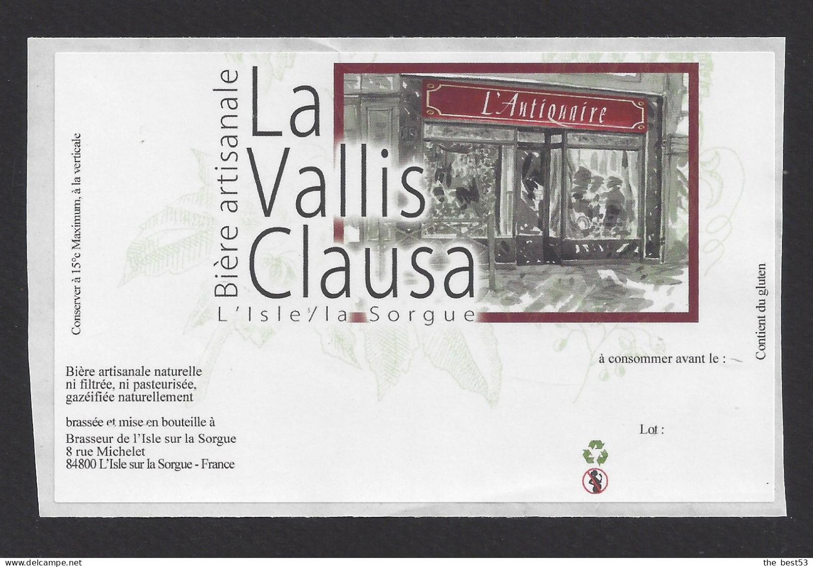 Etiquette De Bière   -  La Vallis Clausa  -  Brasserie  De L'Isle Sur La Sorgue (84) - Bière