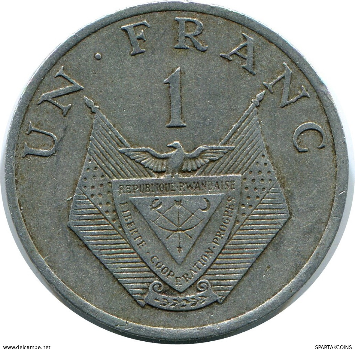 1 FRANC 1977 RWANDA (RUANDA) Moneda #AP922.E.A - Rwanda