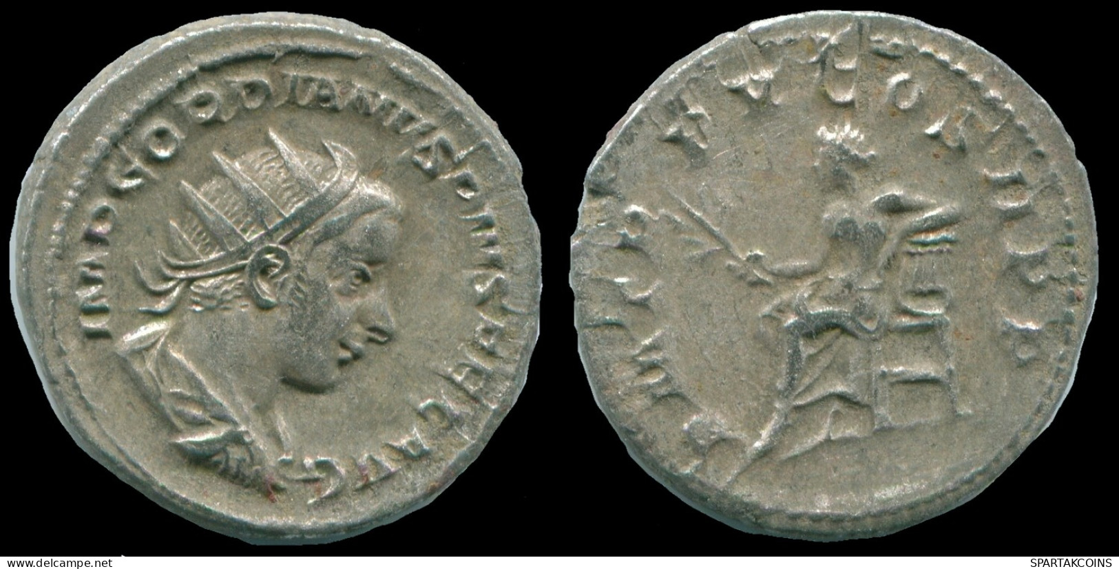 GORDIAN III AR ANTONINIANUS ROME Mint P M TR P V COS II P P #ANC13158.35.E.A - L'Anarchie Militaire (235 à 284)