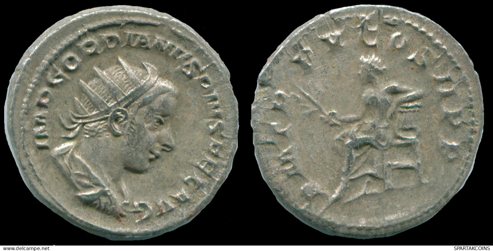 GORDIAN III AR ANTONINIANUS ROME Mint P M TR P V COS II P P #ANC13158.35.E.A - Der Soldatenkaiser (die Militärkrise) (235 / 284)