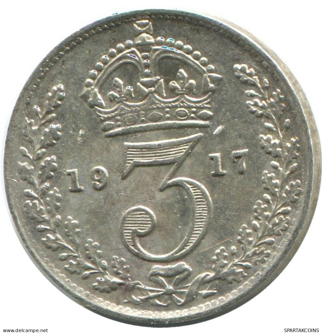 THREEPENCE 1917 UK GRANDE-BRETAGNE GREAT BRITAIN ARGENT Pièce #AG908.1.F.A - F. 3 Pence