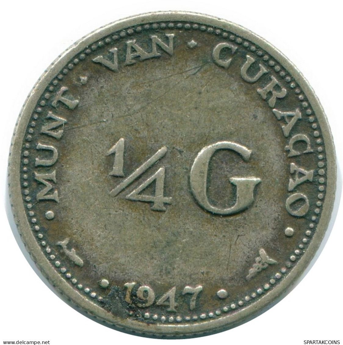 1/4 GULDEN 1947 CURACAO NIEDERLANDE SILBER Koloniale Münze #NL10804.4.D.A - Curacao