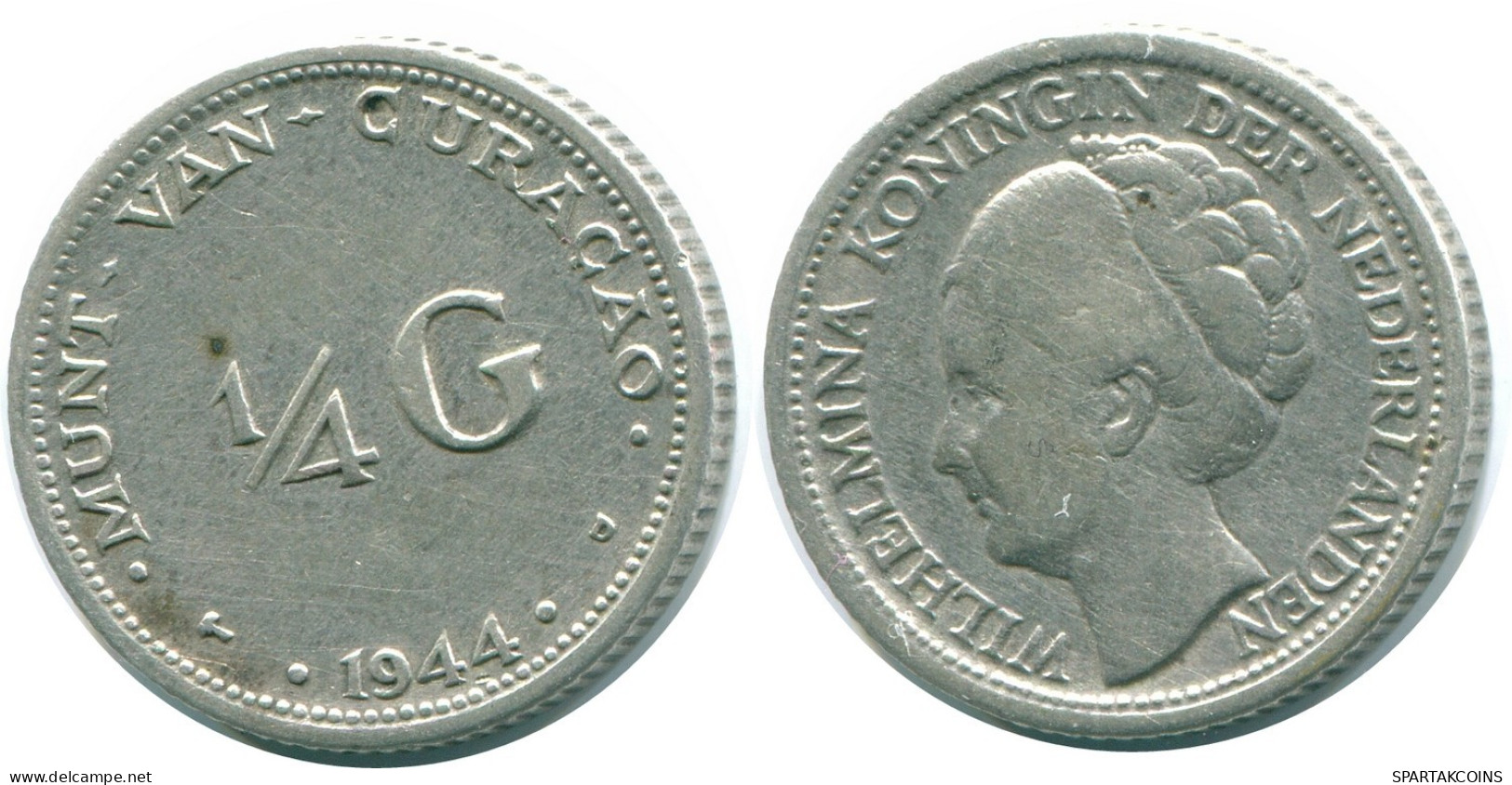 1/4 GULDEN 1944 CURACAO NEERLANDÉS NETHERLANDS PLATA Colonial #NL10551.4.E.A - Curaçao