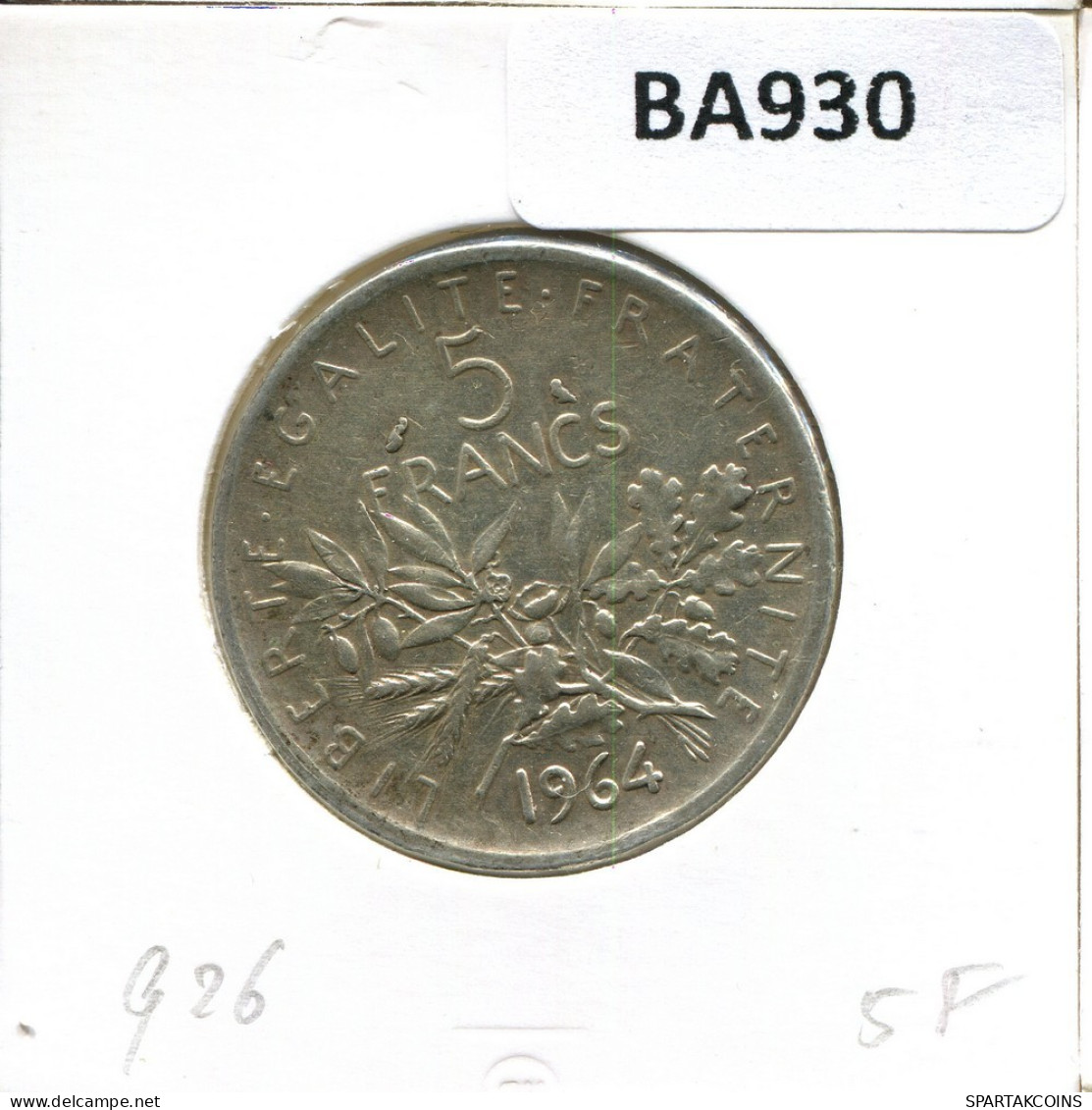 5 FRANCS 1964 FRANCE French Coin #BA930.U.A - 5 Francs