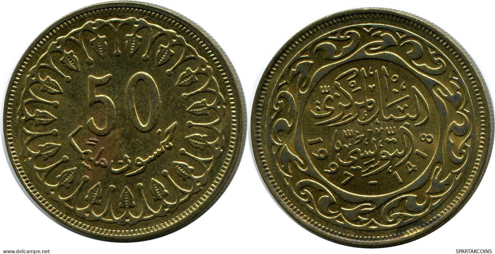 50 MILLIMES 1997 TUNISIE TUNISIA Islamique Pièce #AP460.F.A - Tunisie