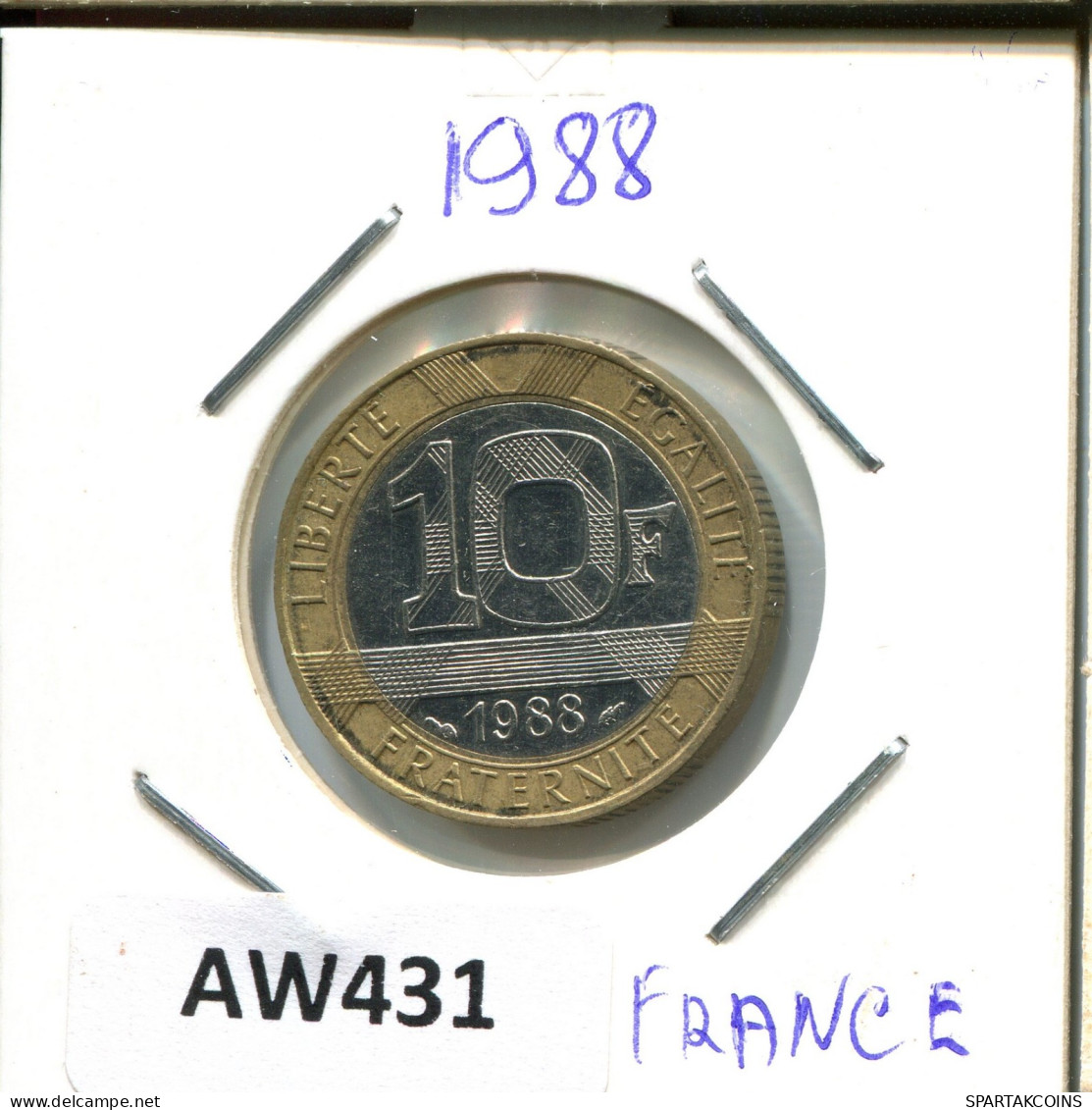 10 FRANCS 1988 FRANCIA FRANCE Moneda BIMETALLIC #AW431.E.A - 10 Francs