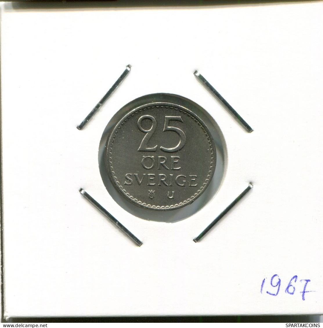 25 ORE 1967 SWEDEN Coin #AR511.U.A - Sweden
