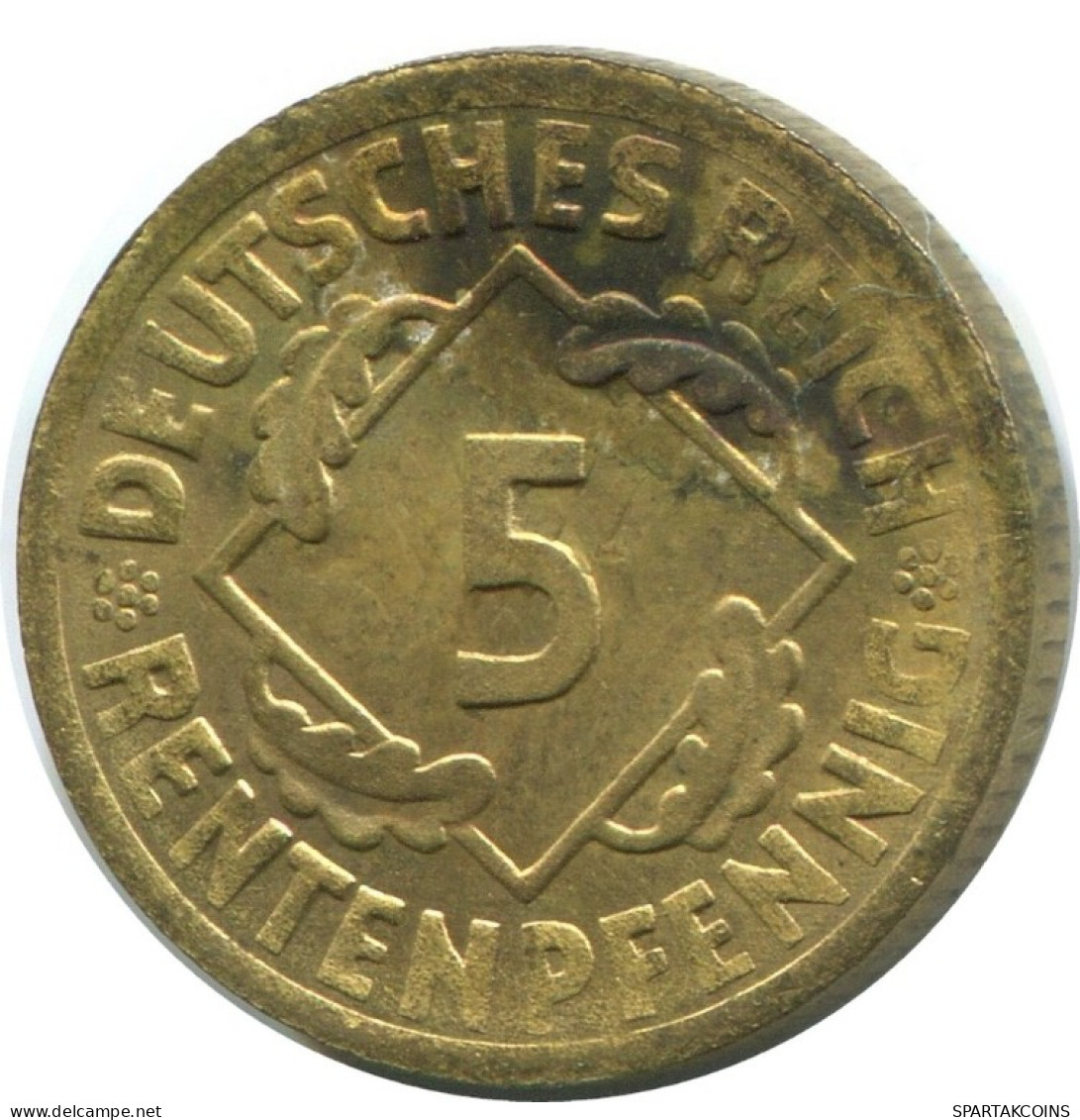 5 REINTENPFENNIG 1924 F DEUTSCHLAND Münze GERMANY #AD814.9.D.A - 5 Renten- & 5 Reichspfennig