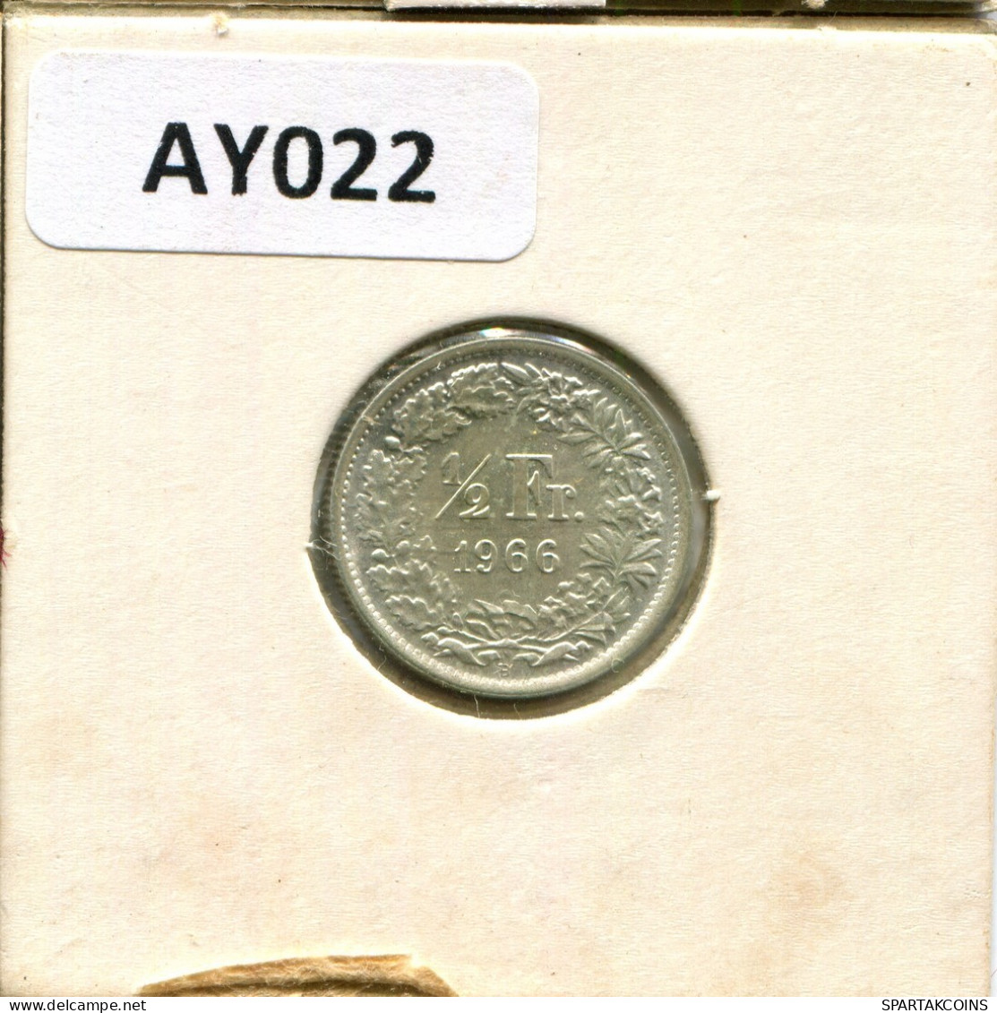 1/2 FRANC 1966 B SWITZERLAND Coin SILVER #AY022.3.U.A - Autres & Non Classés