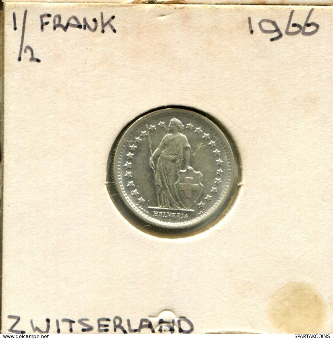 1/2 FRANC 1966 B SWITZERLAND Coin SILVER #AY022.3.U.A - Other & Unclassified