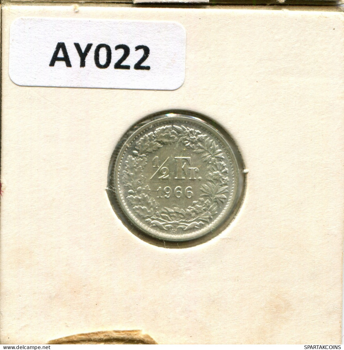 1/2 FRANC 1966 B SWITZERLAND Coin SILVER #AY022.3.U.A - Other & Unclassified