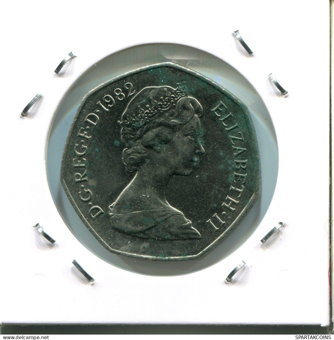 50 PENCE 1982 UK GROßBRITANNIEN GREAT BRITAIN Münze #AW991.D.A - 50 Pence