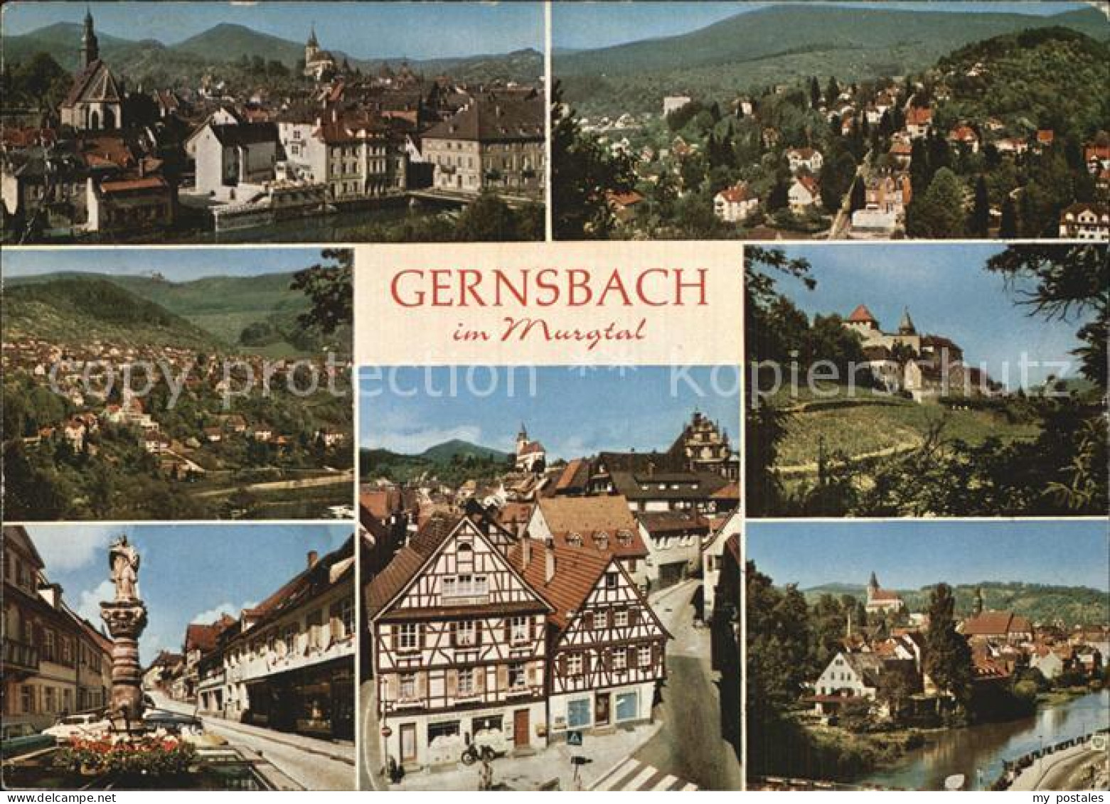 72543643 Gernsbach Panorama Brunnen Ortsmotive Gernsbach - Gernsbach