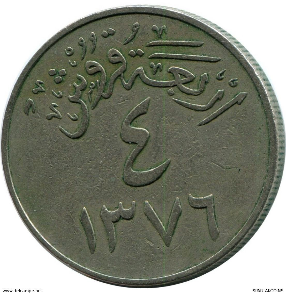 4 GHIRSH 1956 SAUDI-ARABIEN SAUDI ARABIA Islamisch Münze #AK093.D.A - Saudi Arabia