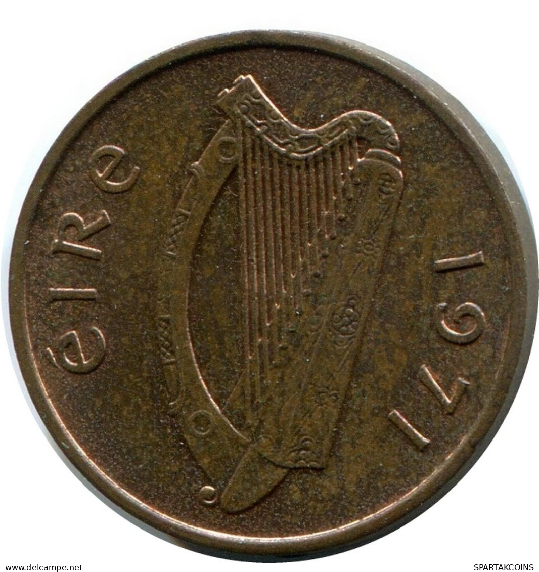 1/2 PENNY 1971 IRLAND IRELAND Münze #AY649.D.A - Irlanda