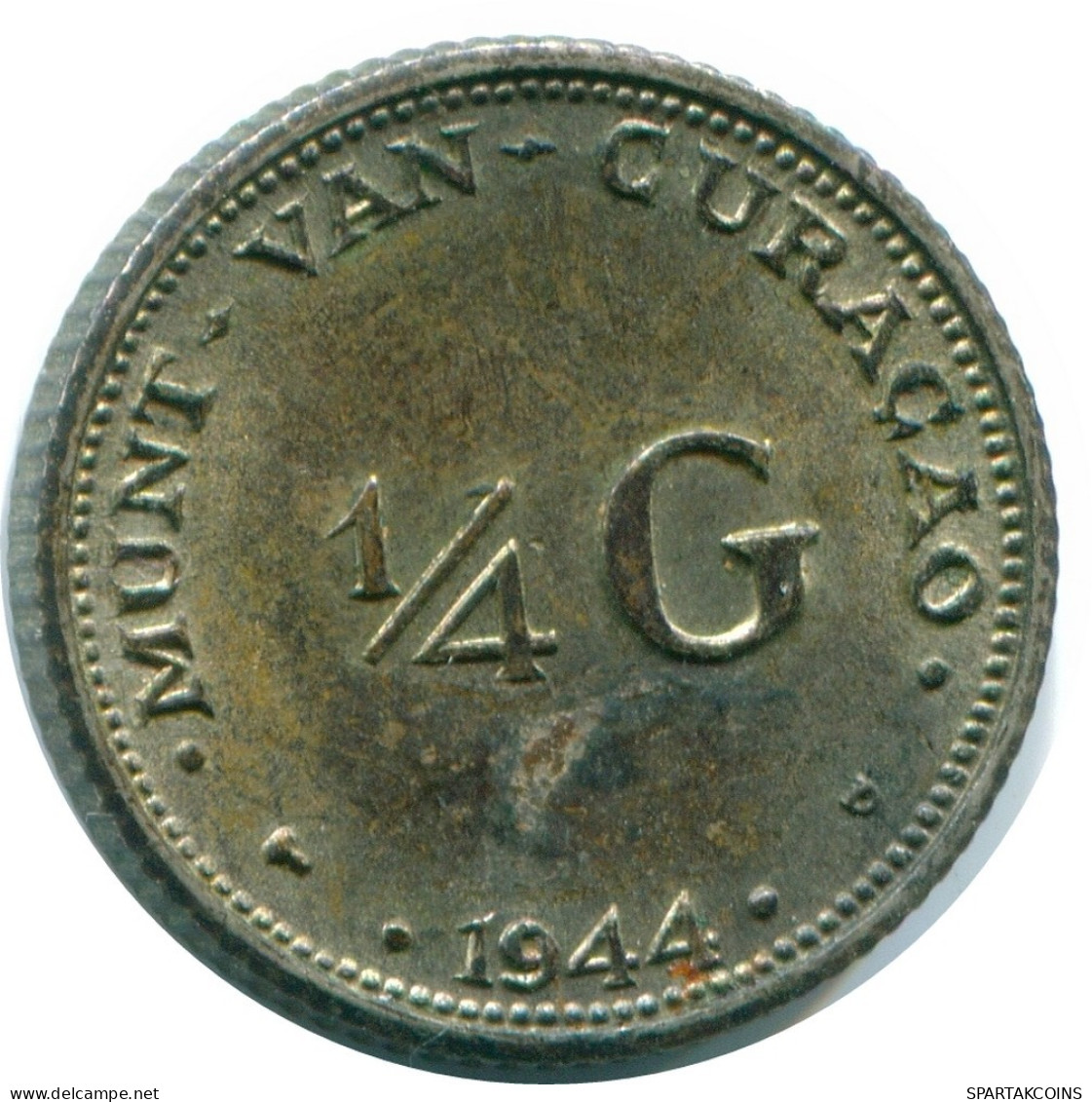 1/4 GULDEN 1944 CURACAO Netherlands SILVER Colonial Coin #NL10667.4.U.A - Curaçao