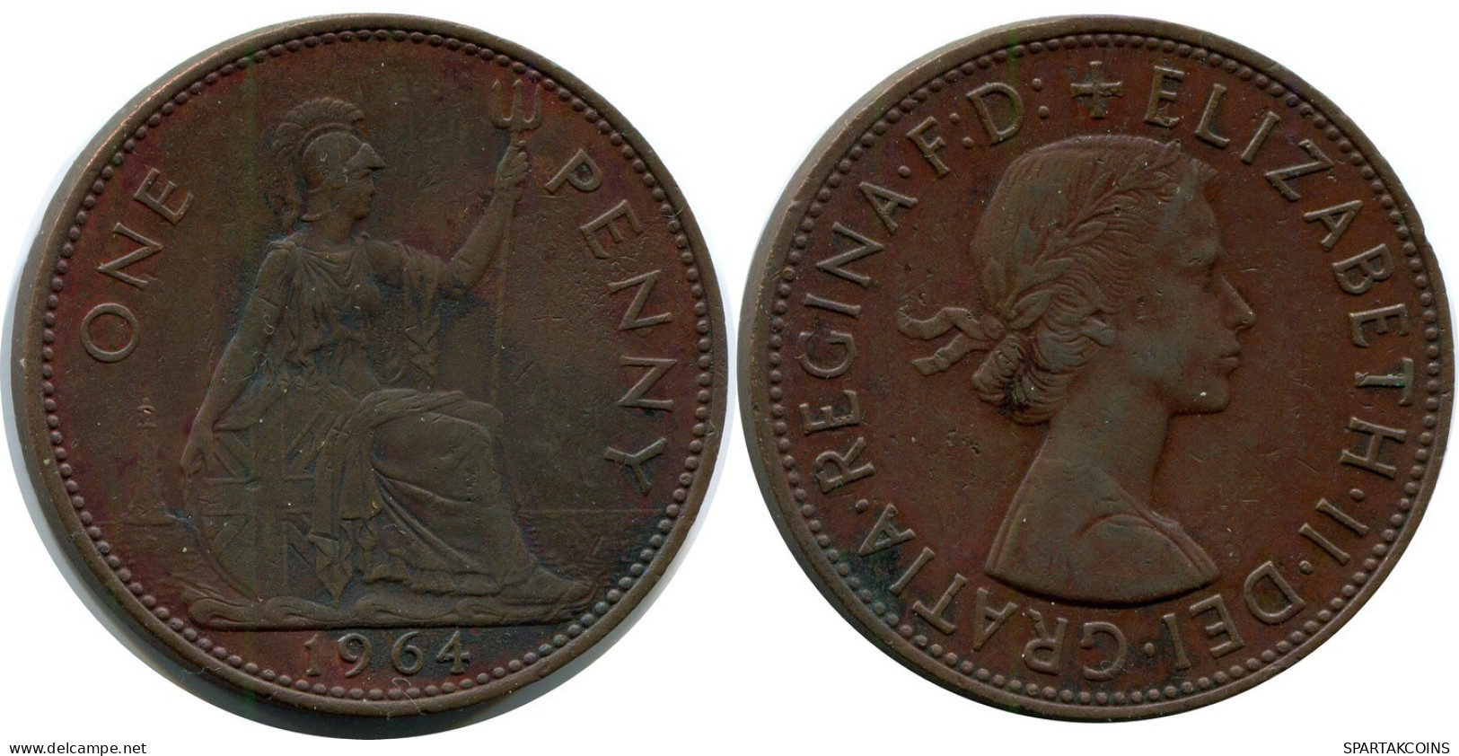 PENNY 1964 UK GRANDE-BRETAGNE GREAT BRITAIN Pièce #AZ842.F.A - D. 1 Penny