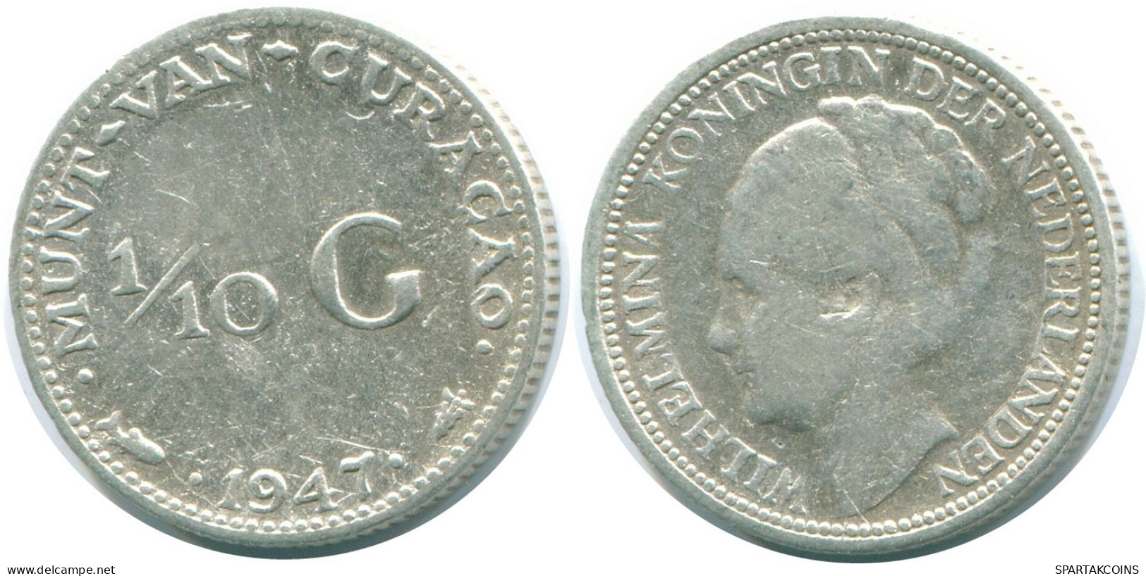 1/10 GULDEN 1947 CURACAO NEERLANDÉS NETHERLANDS PLATA #NL11834.3.E.A - Curacao