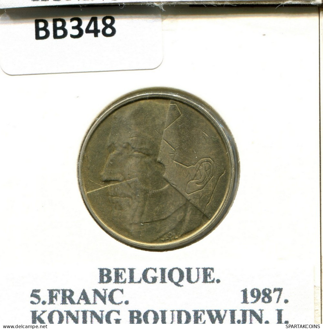 5 FRANCS 1987 Französisch Text BELGIEN BELGIUM Münze #BB348.D.A - 5 Francs