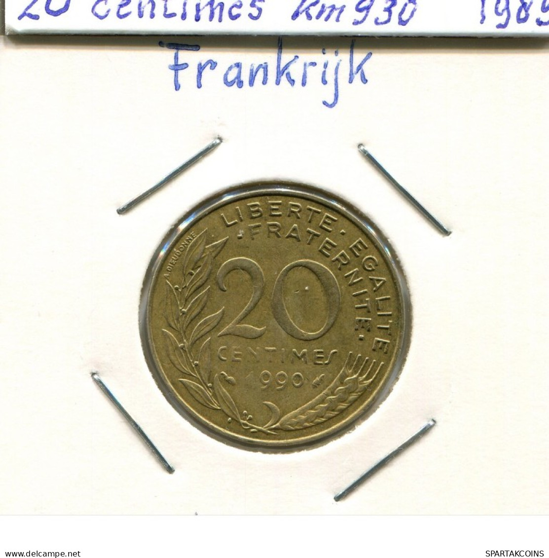 20 CENTIMES 1990 FRANCE Pièce Française #AM186.F.A - 20 Centimes