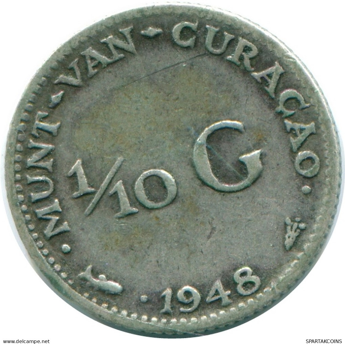 1/10 GULDEN 1948 CURACAO NIEDERLANDE SILBER Koloniale Münze #NL11983.3.D.A - Curacao