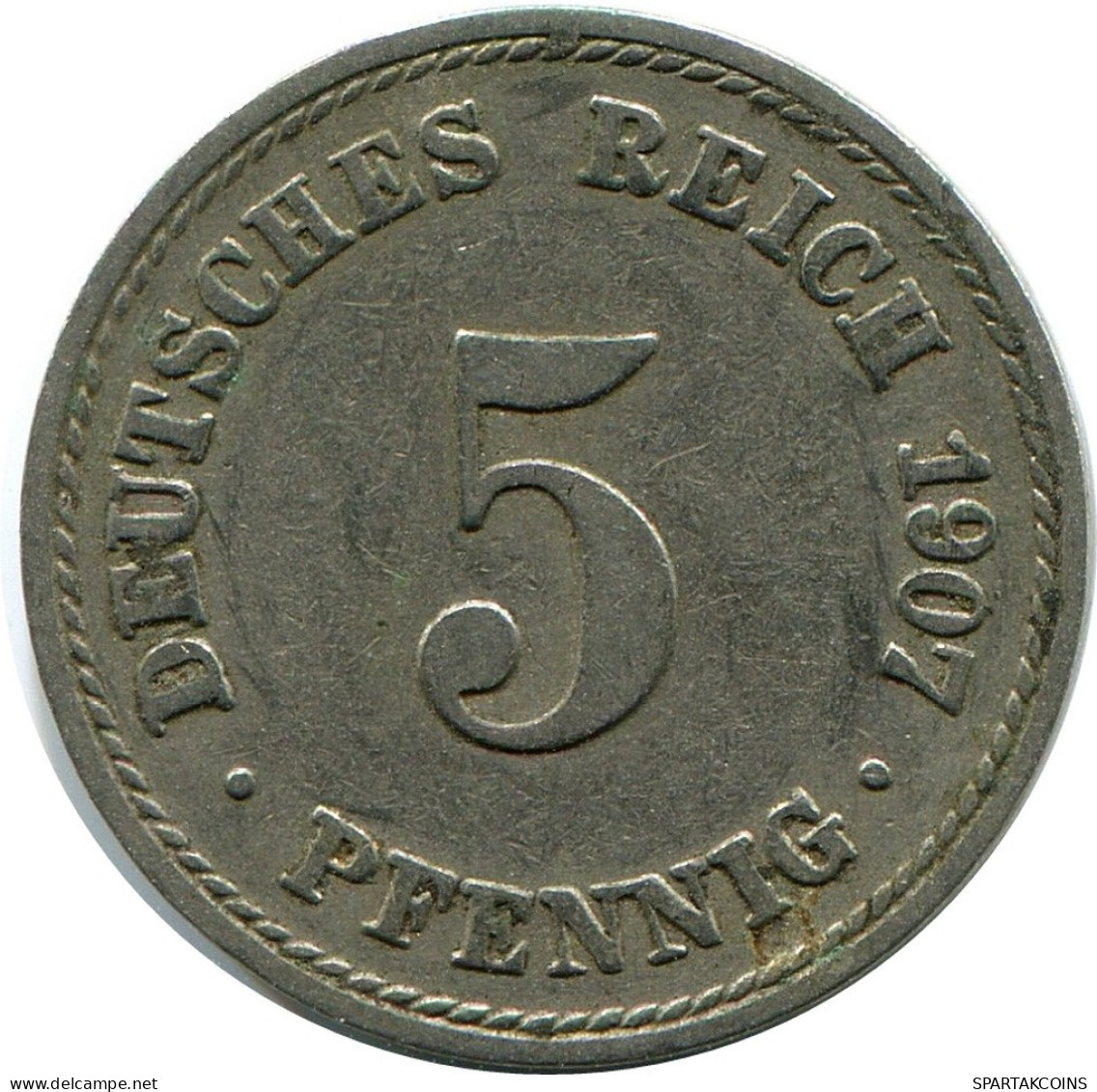 5 PFENNIG 1907 A ALEMANIA Moneda GERMANY #DB150.E.A - 5 Pfennig