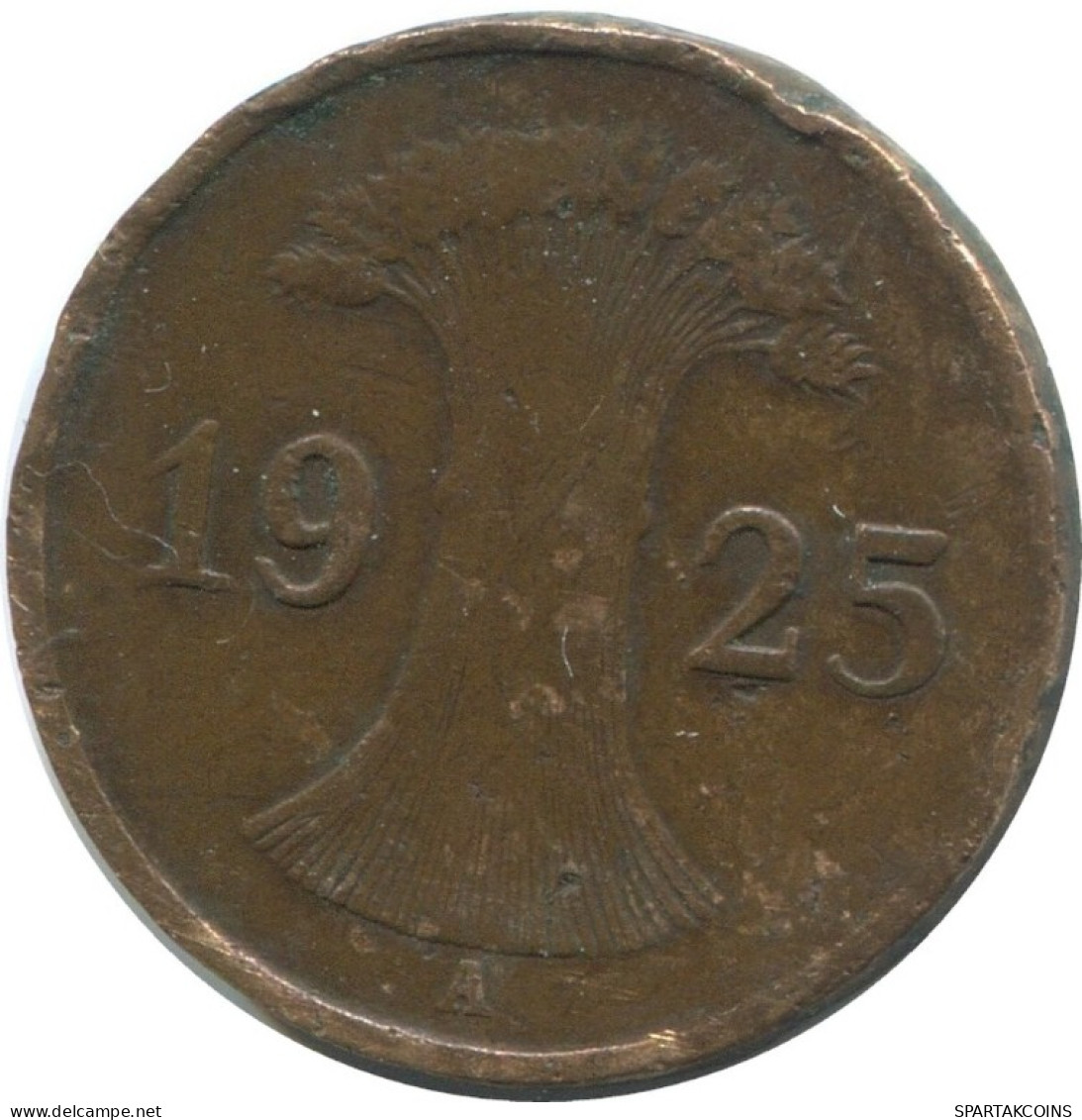1 REICHSPFENNIG 1925 A ALLEMAGNE Pièce GERMANY #AD434.9.F.A - 1 Renten- & 1 Reichspfennig