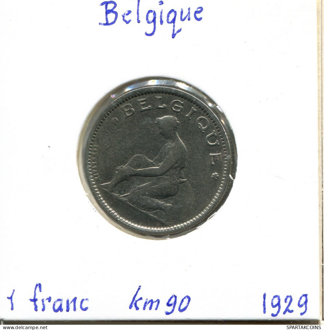 1 FRANC 1929 FRENCH Text BELGIQUE BELGIUM Pièce #BA474.F.A - 1 Franc