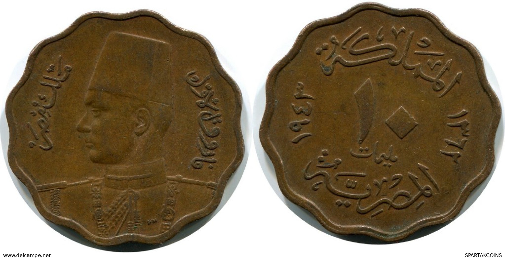 10 MILLIEMES 1943 ÄGYPTEN EGYPT Islamisch Münze #AK024.D.A - Egypt