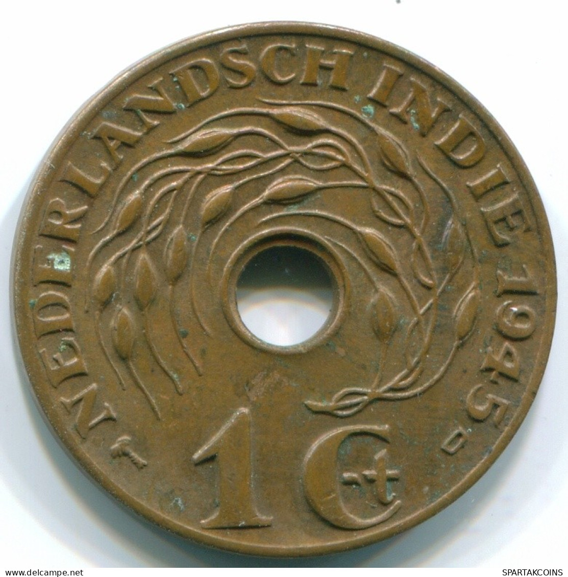 1 CENT 1945 D INDES ORIENTALES NÉERLANDAISES INDONÉSIE INDONESIA Bronze Colonial Pièce #S10406.F.A - Indes Néerlandaises
