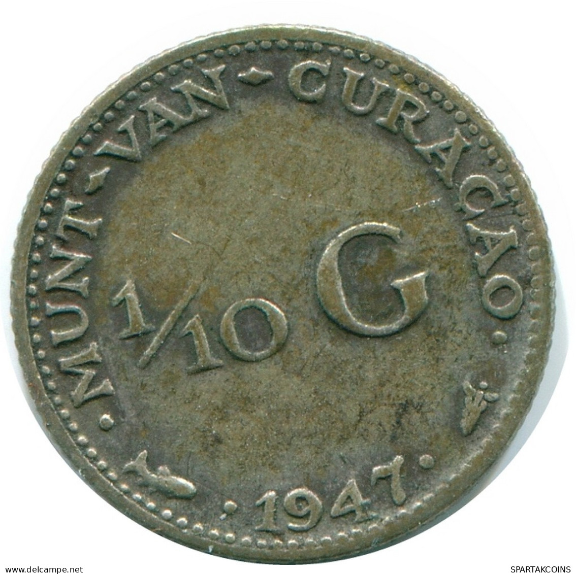 1/10 GULDEN 1947 CURACAO NIEDERLANDE SILBER Koloniale Münze #NL11860.3.D.A - Curacao