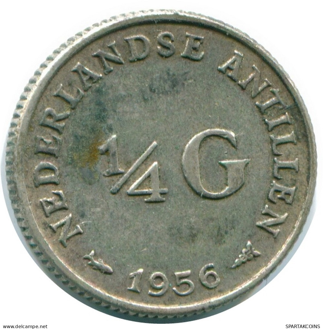 1/4 GULDEN 1956 ANTILLES NÉERLANDAISES ARGENT Colonial Pièce #NL10954.4.F.A - Niederländische Antillen