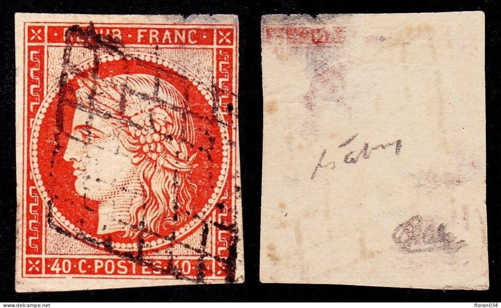 France N° 5 Obl. Grille -2ème Choix - Cote 500 Euros - 1849-1850 Cérès