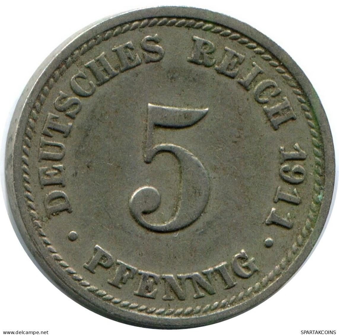 5 PFENNIG 1911 D DEUTSCHLAND Münze GERMANY #DB239.D.A - 5 Pfennig