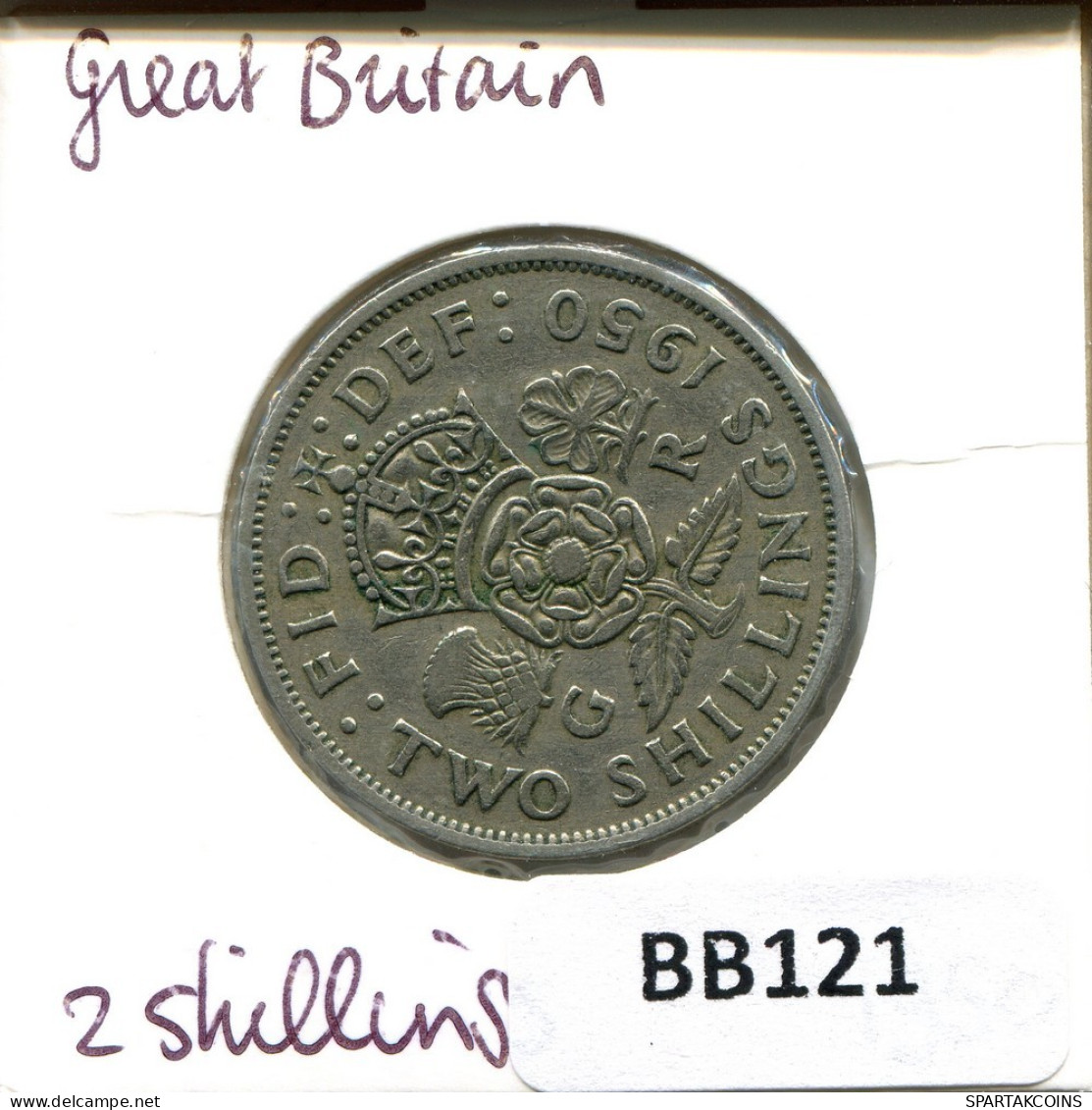 2 SHILLINGS 1950 UK GRANDE-BRETAGNE GREAT BRITAIN Pièce #BB121.F.A - J. 1 Florin / 2 Schillings