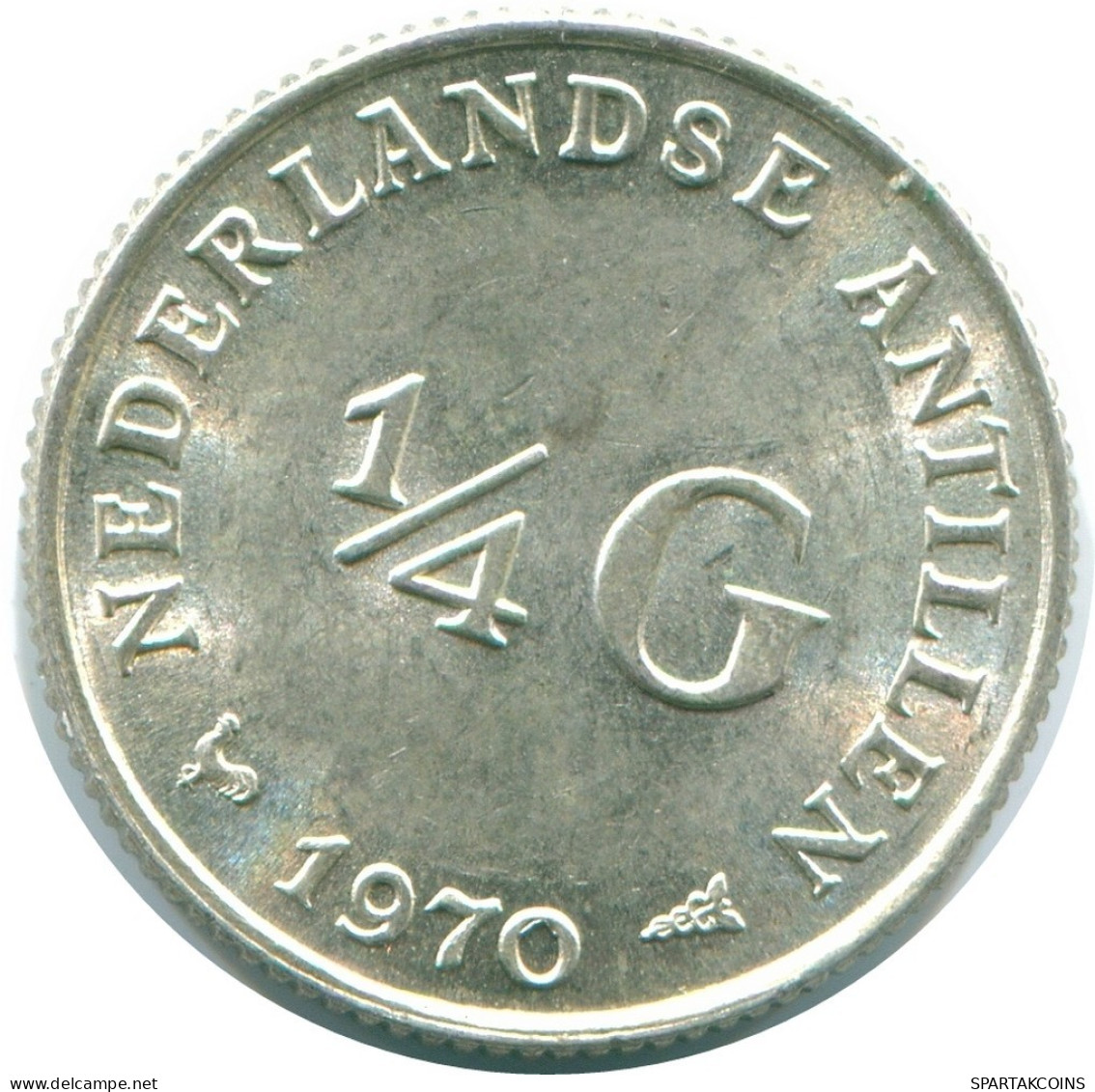 1/4 GULDEN 1970 ANTILLAS NEERLANDESAS PLATA Colonial Moneda #NL11646.4.E.A - Niederländische Antillen