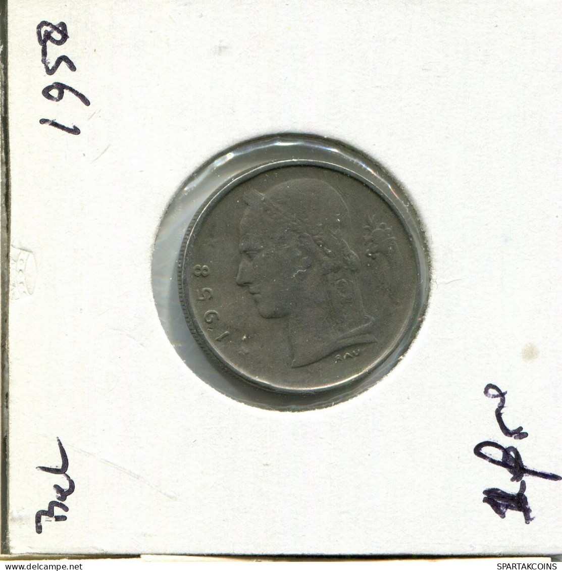 1 FRANC 1958 DUTCH Text BELGIEN BELGIUM Münze #AU621.D.A - 1 Franc