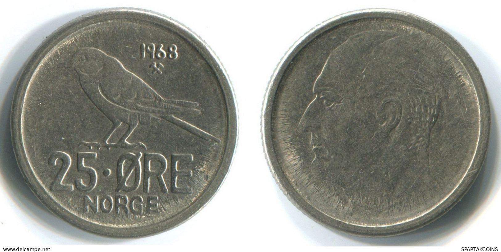 25 ORE 1968NORUEGA NORWAY Moneda #WW1066.E.A - Norway