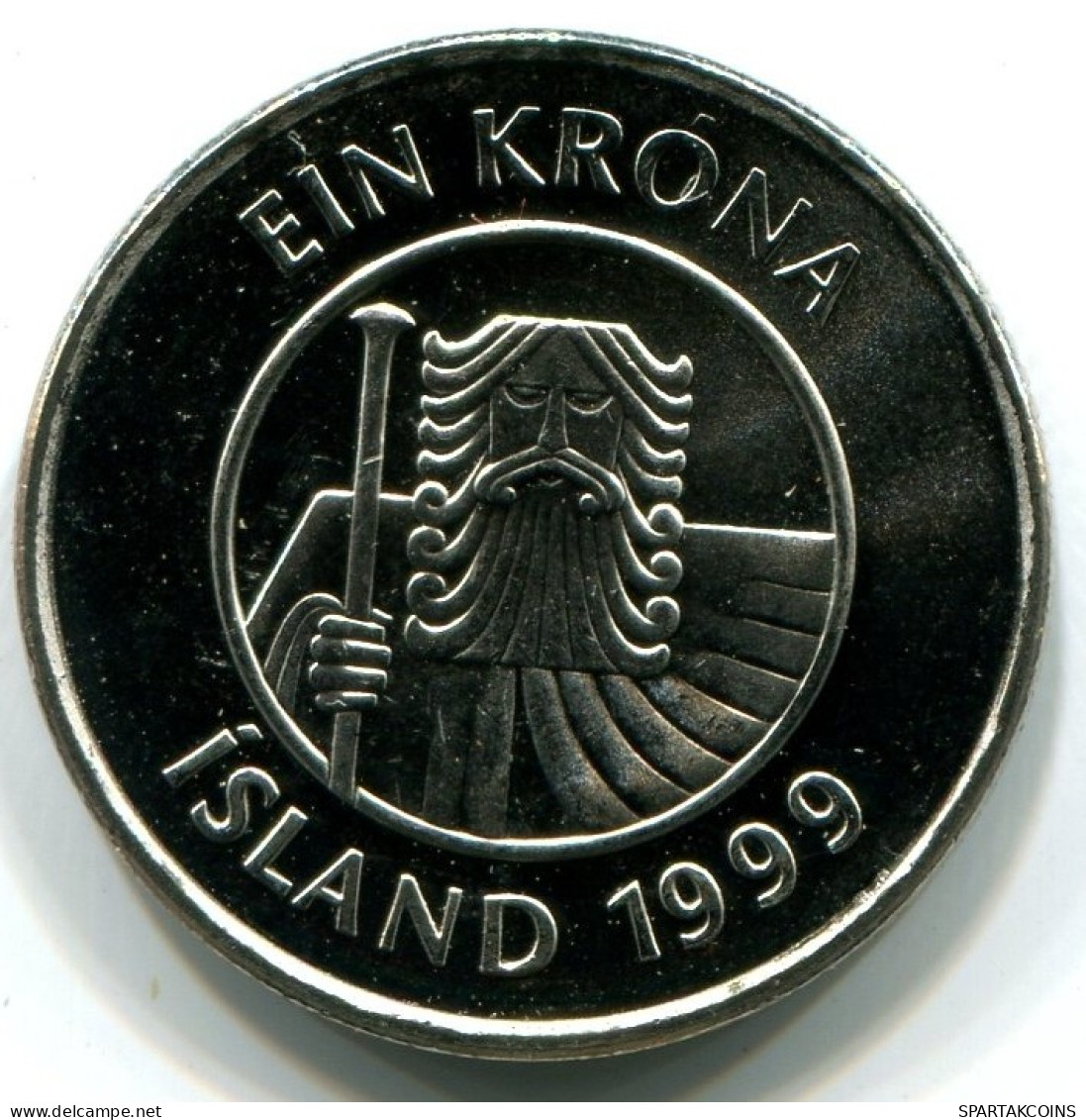 1 KRONA 1999 ISLAND ICELAND UNC Fish Münze #W11299.D.A - Islandia