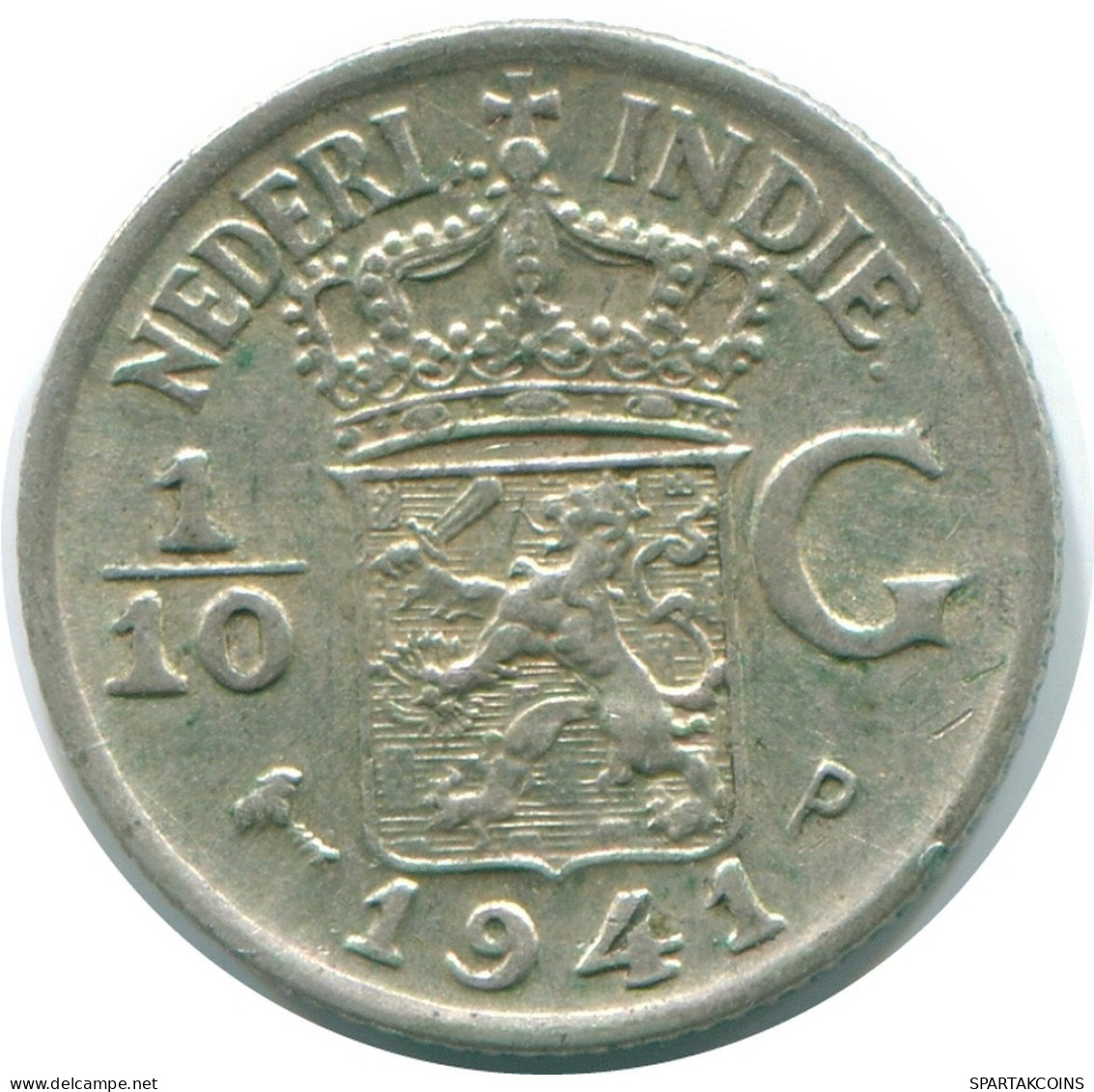 1/10 GULDEN 1941 P NETHERLANDS EAST INDIES SILVER Colonial Coin #NL13586.3.U.A - Indes Néerlandaises