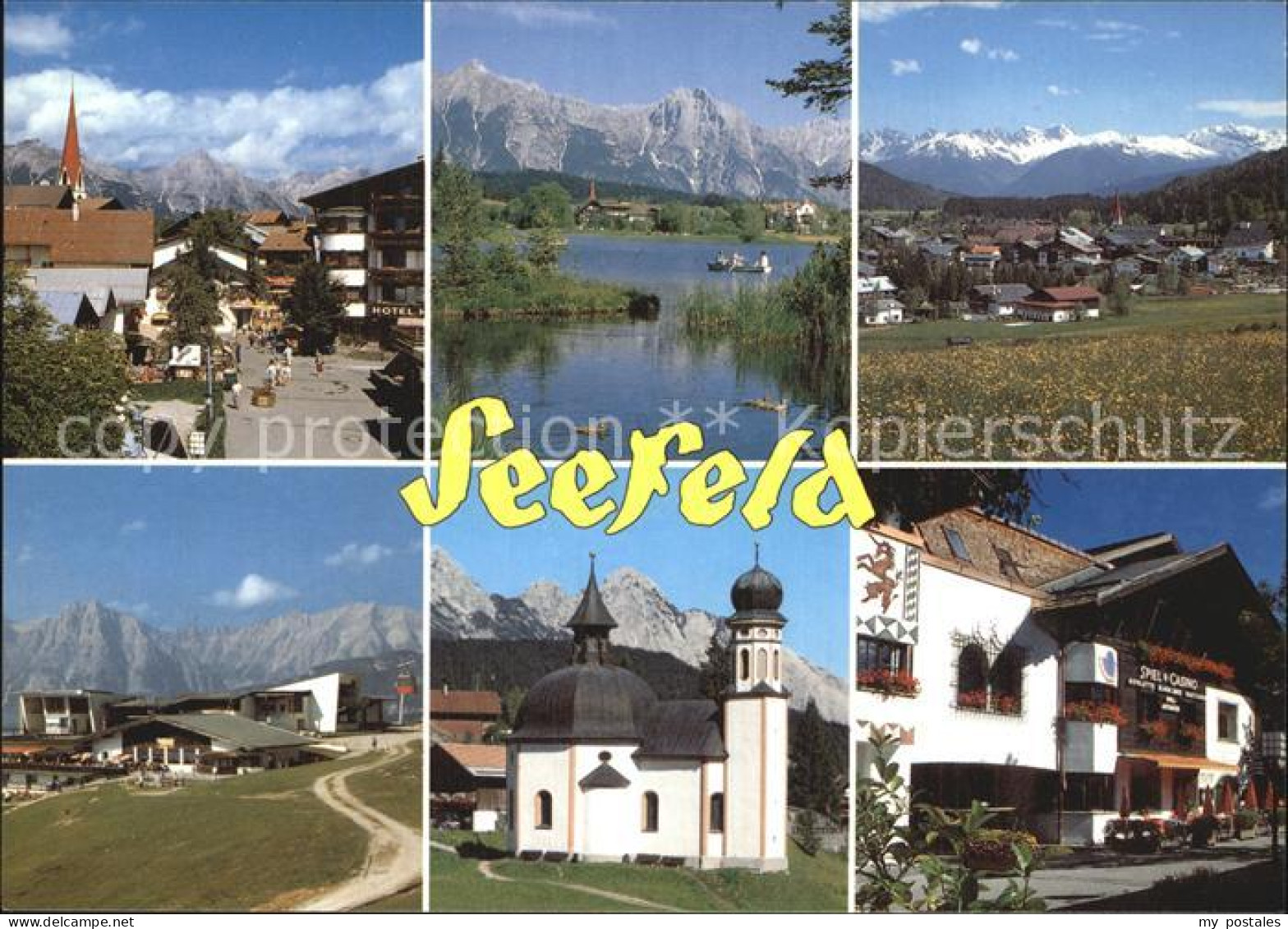 72543502 Seefeld Tirol Ortsansicht Panorama Seilbahnstation Kirche Hotel Seefeld - Autres & Non Classés