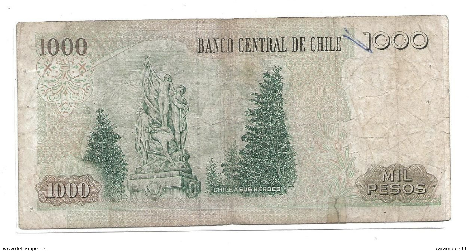 BILLET   BANCO CENTRAL DE CHILE   1000     à  Voir (1723) - Andere - Amerika