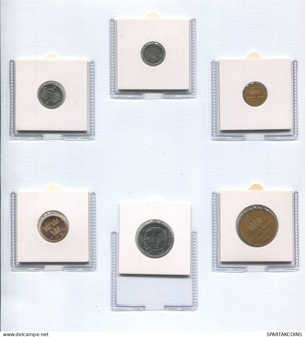 SUÈDE SWEDEN 1952-2000 Pièce SET 1. 5. 10. 25. 50 ORE. 1 KRONE UNC #SET1191.5.F.A - Zweden